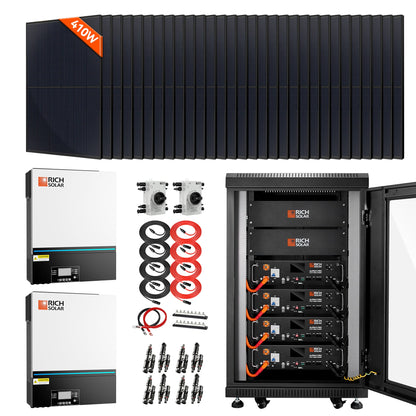 Rich Solar Complete Off-Grid Solar Kit | 30 x MEGA 410 | 13,000W 120/240V Output | 48VDC - RS-CBK1301A