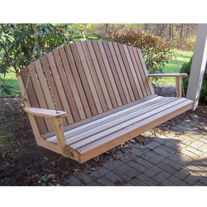 Creekvine Designs Cedar Mountaintop Fanback Porch Swing - WF1990-2CVD