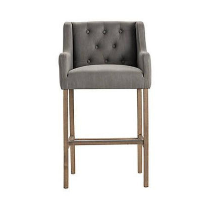 Crestview Collection Barrington 22" x 22" x 40" Traditional Fabric And Wood Bar Stool - CVFZR5132