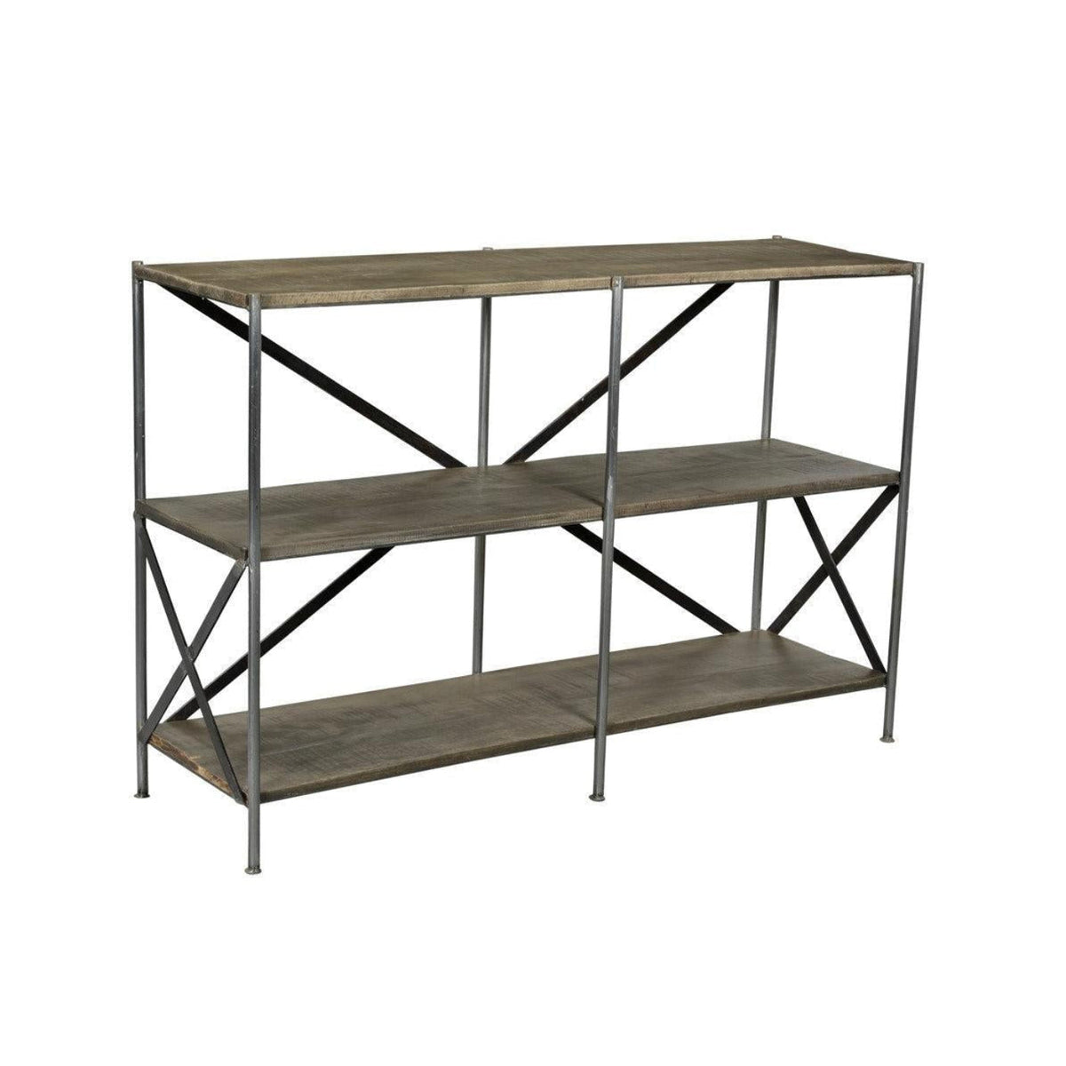 Crestview Collection Bengal Manor 54" x 16" x 36" Rustic Mango Wood And Scraped Iron T - CVFNR679