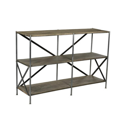 Crestview Collection Bengal Manor 54" x 16" x 36" Rustic Mango Wood And Scraped Iron T - CVFNR679