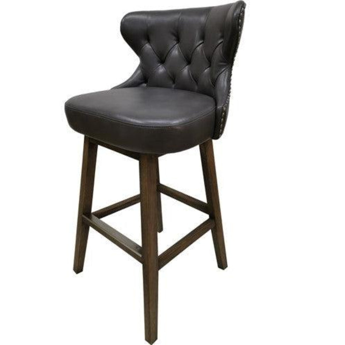 Crestview Collection Braddock 21" x 20" x 40" Traditional Faux Leather And Wood Bar Stool - CVFZR5129