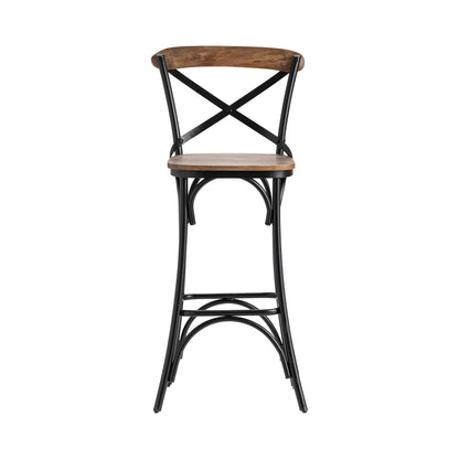 Crestview Collection Cedar Creek 19" x 20" x 43" Transitional Wood And Metal Bar Stool - CVFNR859