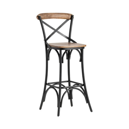 Crestview Collection Cedar Creek 19" x 20" x 43" Transitional Wood And Metal Bar Stool - CVFNR859
