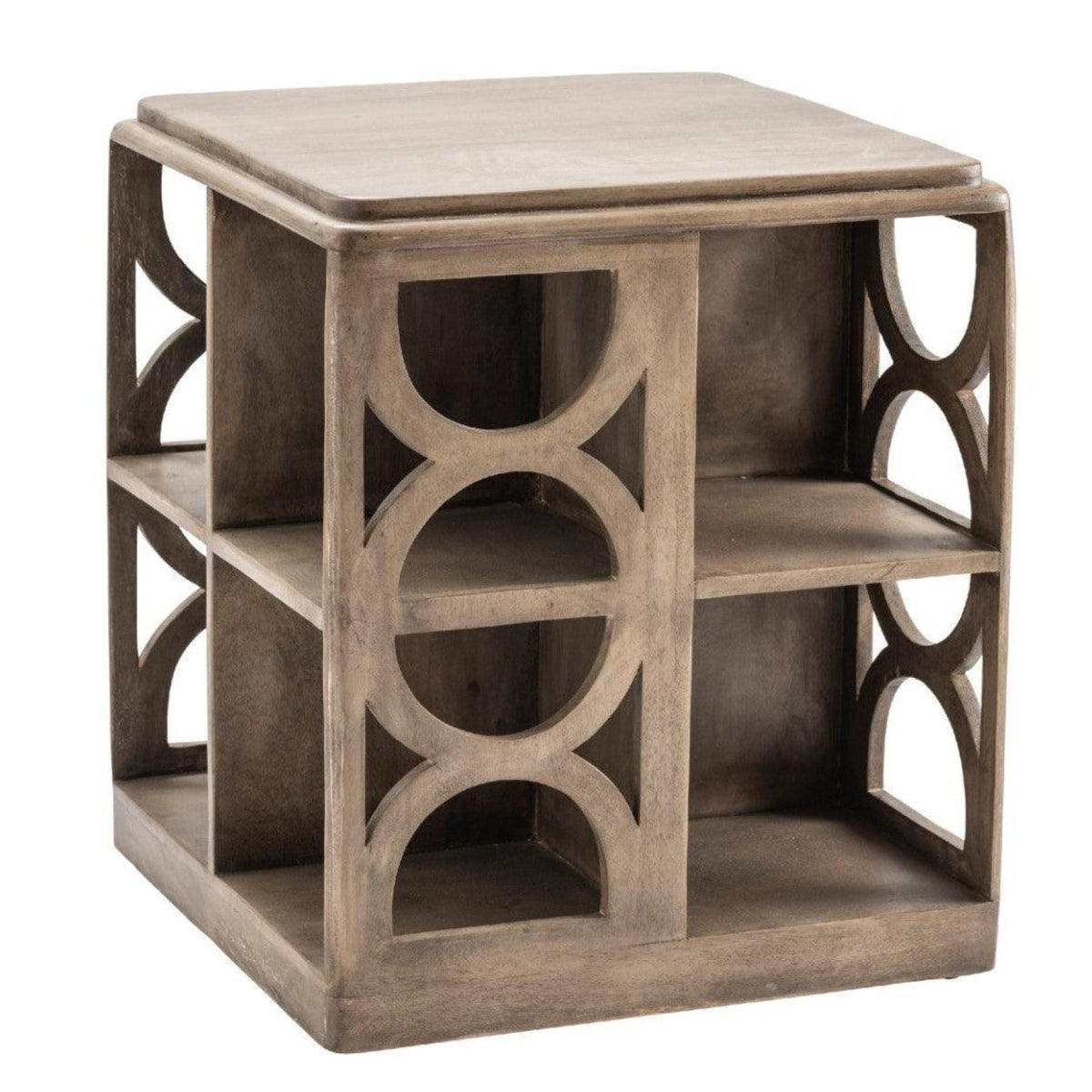 Crestview Collection Fletcher 23" x 23" x 27" Rustic Wood Accent Table In Natural Wood Fin - CVFNR779ish