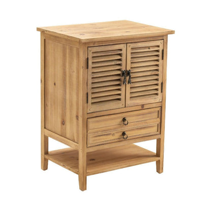 Crestview Collection Jackson 21" x 16" x 28" 2-Door Rustic Wood Bedside Accent In Weathered Oak Finish - CVFZR757