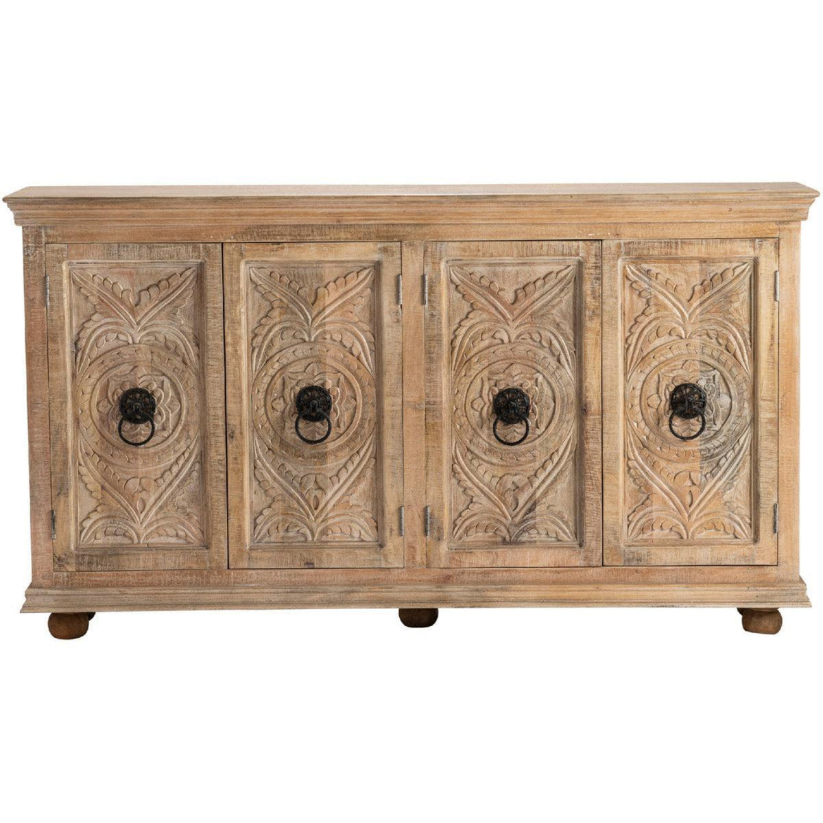 Crestview Collection Nottingham 71" x 15" x 39" 4-Door Rustic Wood Wood Sideboard - CVFNR824