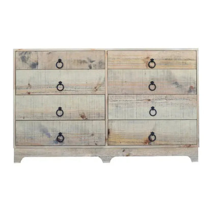 Crestview Collection Pleasant 60" x 16" x 36" 8-Drawer Rustic Brown Wood Grove Chest - CVFVR8252