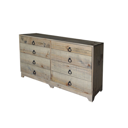 Crestview Collection Pleasant 60" x 16" x 36" 8-Drawer Rustic Brown Wood Grove Chest - CVFVR8252