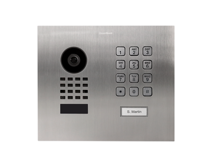 DoorBird D1101KH Modern Flush-Mount IP Video Door Station, 1 Call Button in Stainless Steel V2A