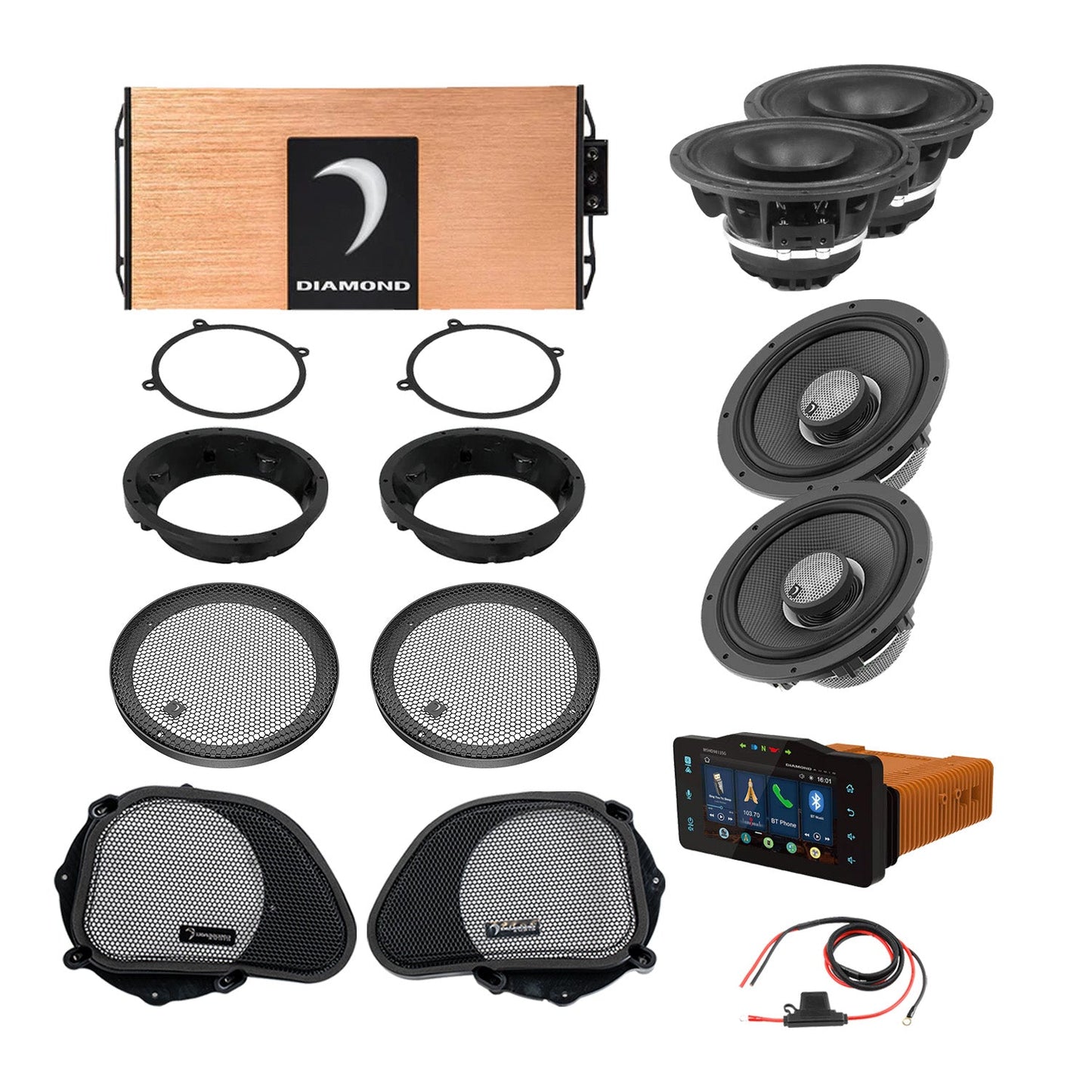 Diamond Audio 98 - 13 Harley Davidson Road Glide 4-Speaker System - DA9813RGTP2R