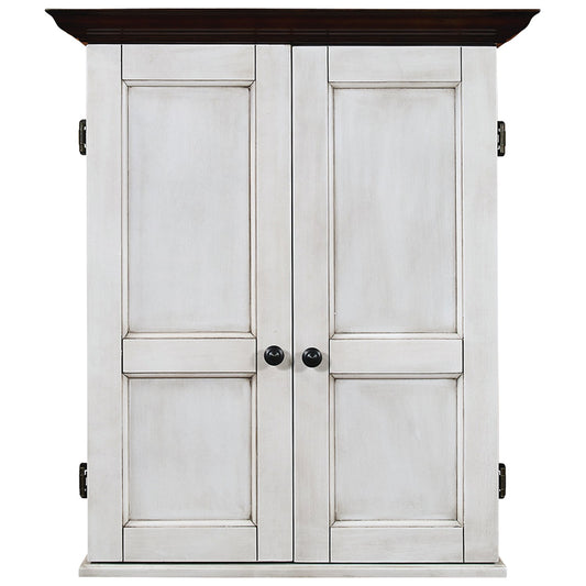 RAM Game Room Dartboard Cabinet Square - Antique White DCAB3 AW