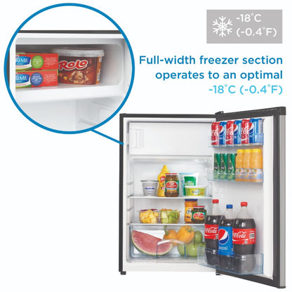 Danby - 4.5 CF Compact Refrigerator with Full Width True Freezer Section, ESTARRefrigerators - DCR045B1BSLDB