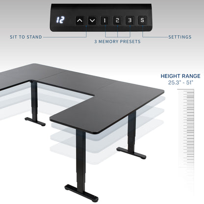 VIVO U-Shaped 83" x 60" Dual Motor Electric  -  DESK-E4UBB