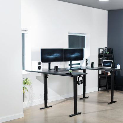 VIVO U-Shaped 83" x 60" Dual Motor Electric  -  DESK-E4UBB