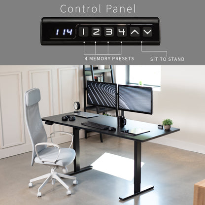 VIVO 71" x 30" Electric Desk with Square Corner Top - DESK-KIT-1B71S-B