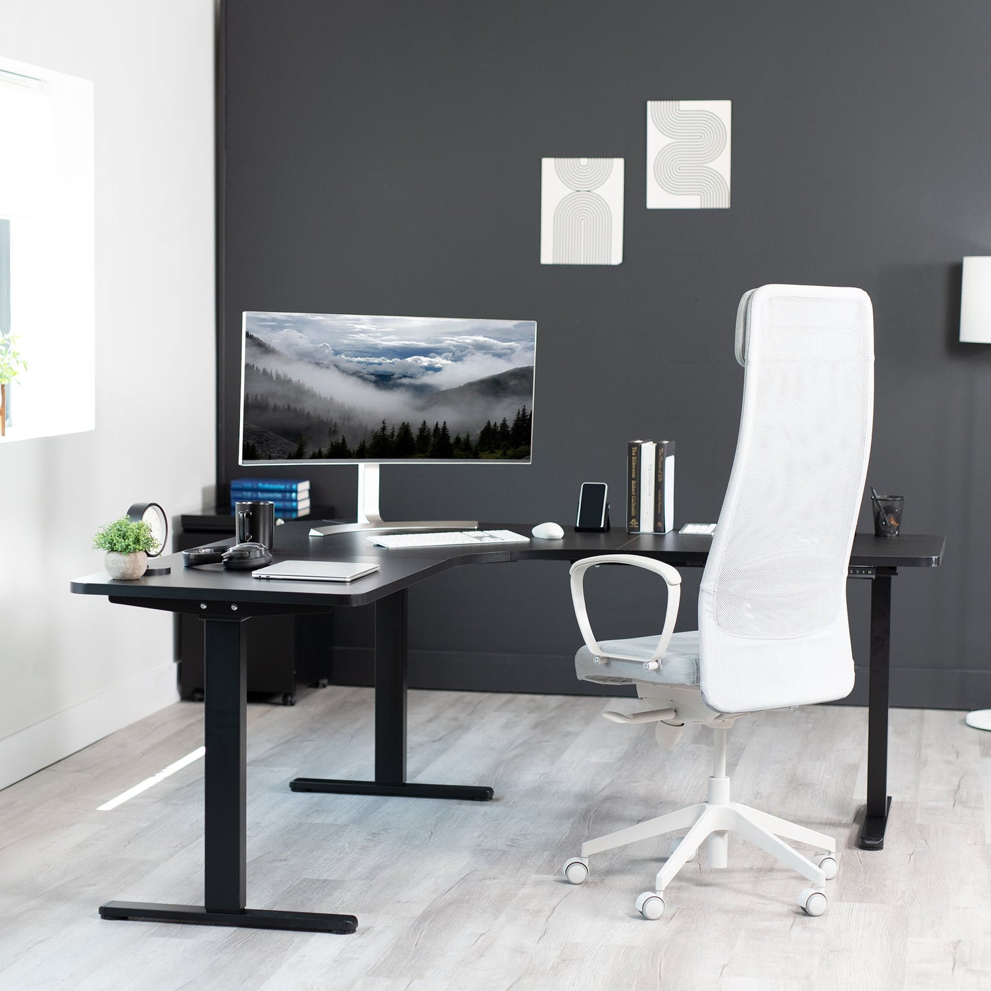 VIVO Electric Multi Motor Corner Frame with Memory Controller - DESK-V123EB