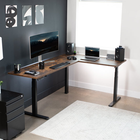 VIVO Electric Multi Motor Corner Desk Frame with Memory Controller - DESK-V130EB