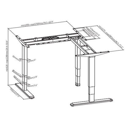 VIVO Electric Multi Motor Corner  Frame with Touch Screen Memory Controller - DESK-V133E