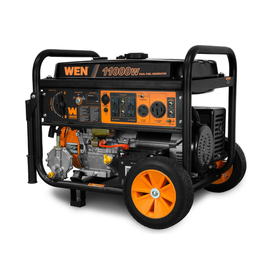 WEN DF1100T 11,000-Watt 120V/240V Dual Fuel Portable Generator with Wheel Kit and Electric Start - DF1100T