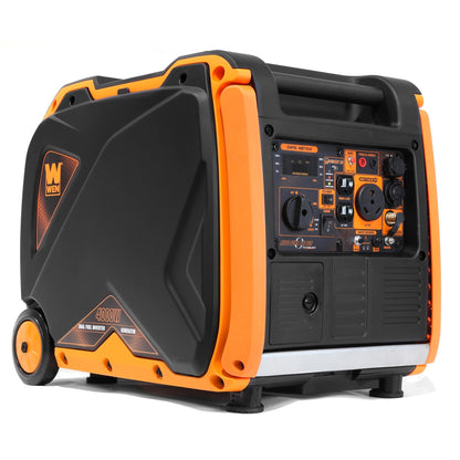 WEN DF400iX Super Quiet 4000-Watt Dual Fuel RV-Ready Electric Start Portable Inverter Generator with Fuel Shut-Off and CO Shutdown Sensor - DF400iX