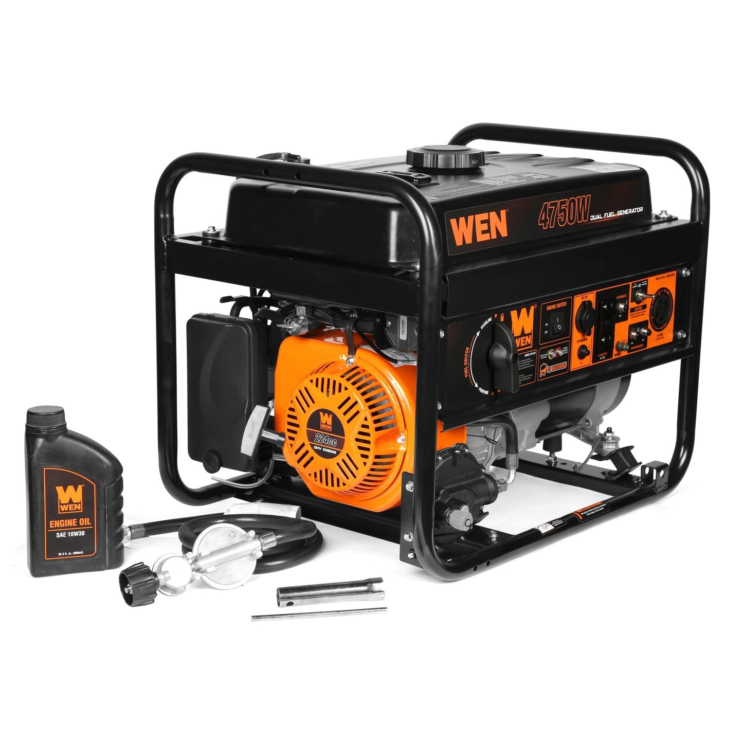 WEN DF472X 4,750-Watt 120V/240V Dual Fuel Portable Generator with CO Watchdog - DF472X