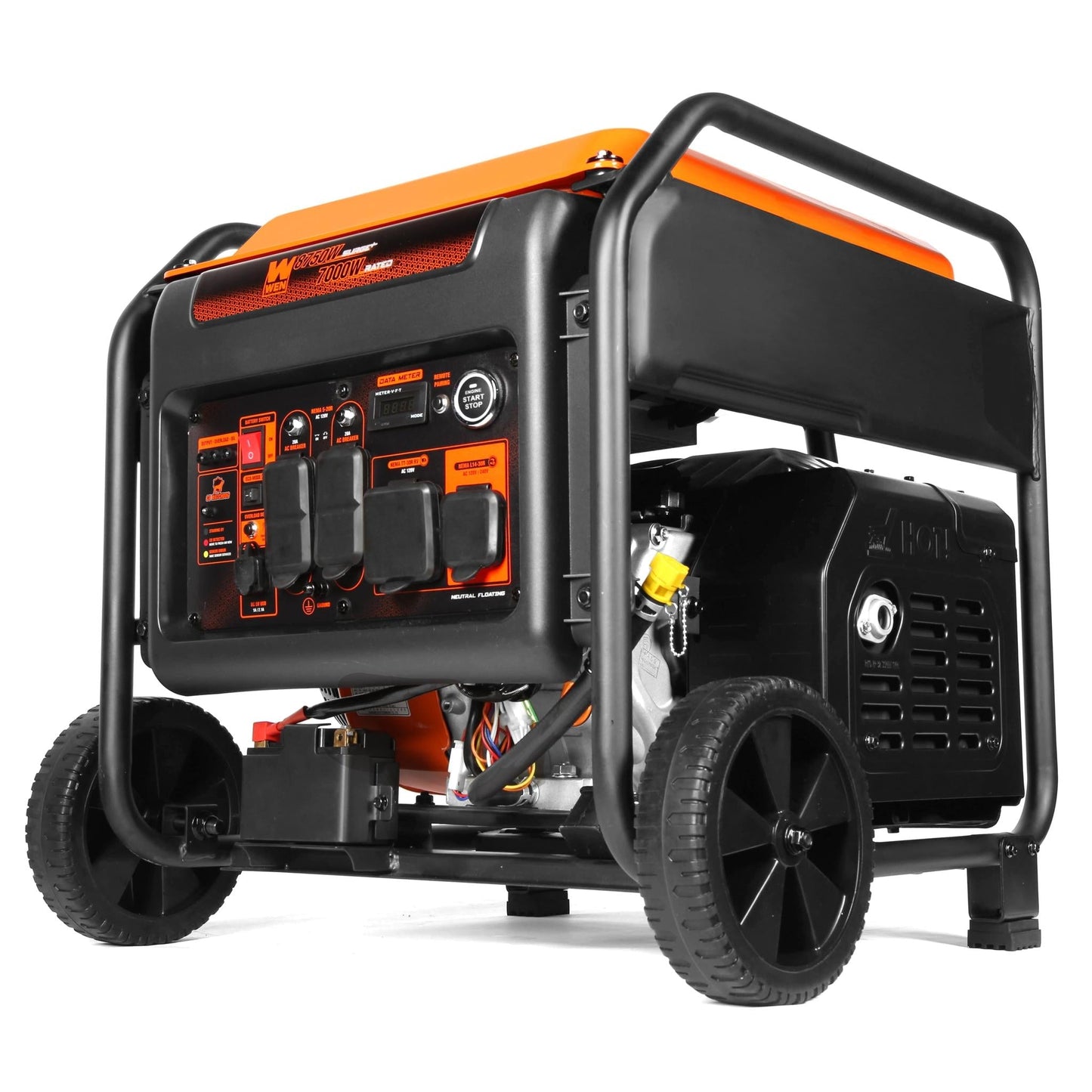 WEN DF875iX 8750-Watt RV and Transfer-Switch-Ready 120V/240V Dual Fuel Open Frame Inverter Generator with Remote Electric Start and CO Shutdown Sensor -DF875iX