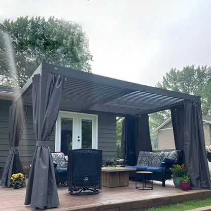 Domi Patio Aluminum Louvered Pergola - Gray