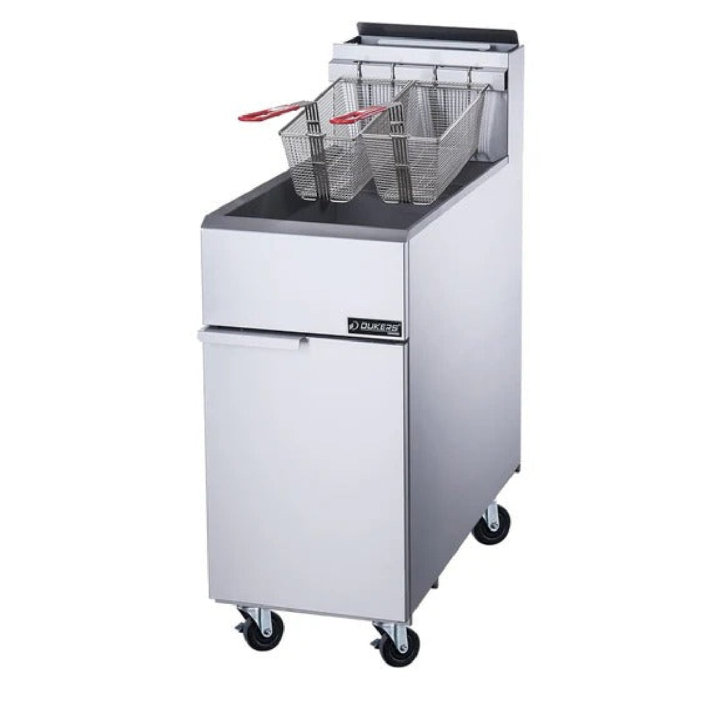Dukers DCF4-NG 50 lb. Floor Fryer with 4 Tube Burner 120,000 BTU Natural Gas - DCF4-NG