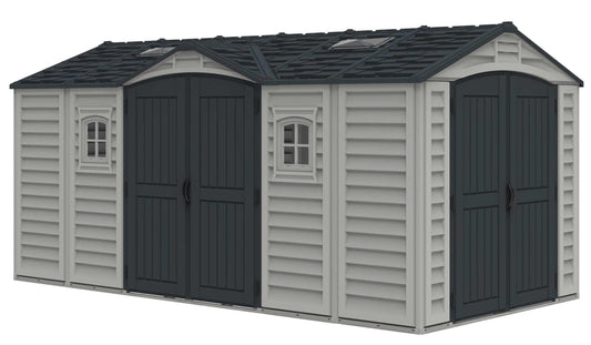 Duramax 15x8 Apex Pro Vinyl Shed w/ Foundation 40216