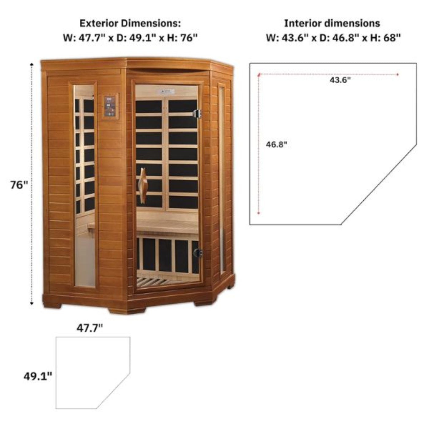 Dynamic Saunas Heming 2 Person Low EMF FAR Infrared Sauna (DYN-6225-02) - DYN-6225-02