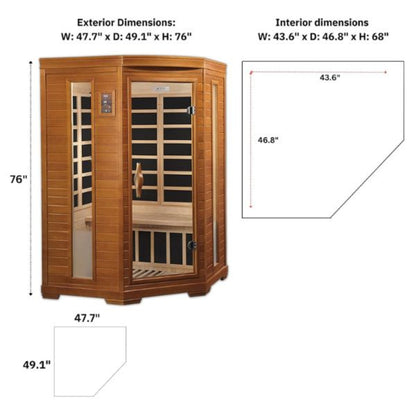 Dynamic Saunas Heming 2 Person Low EMF FAR Infrared Sauna (DYN-6225-02) - DYN-6225-02