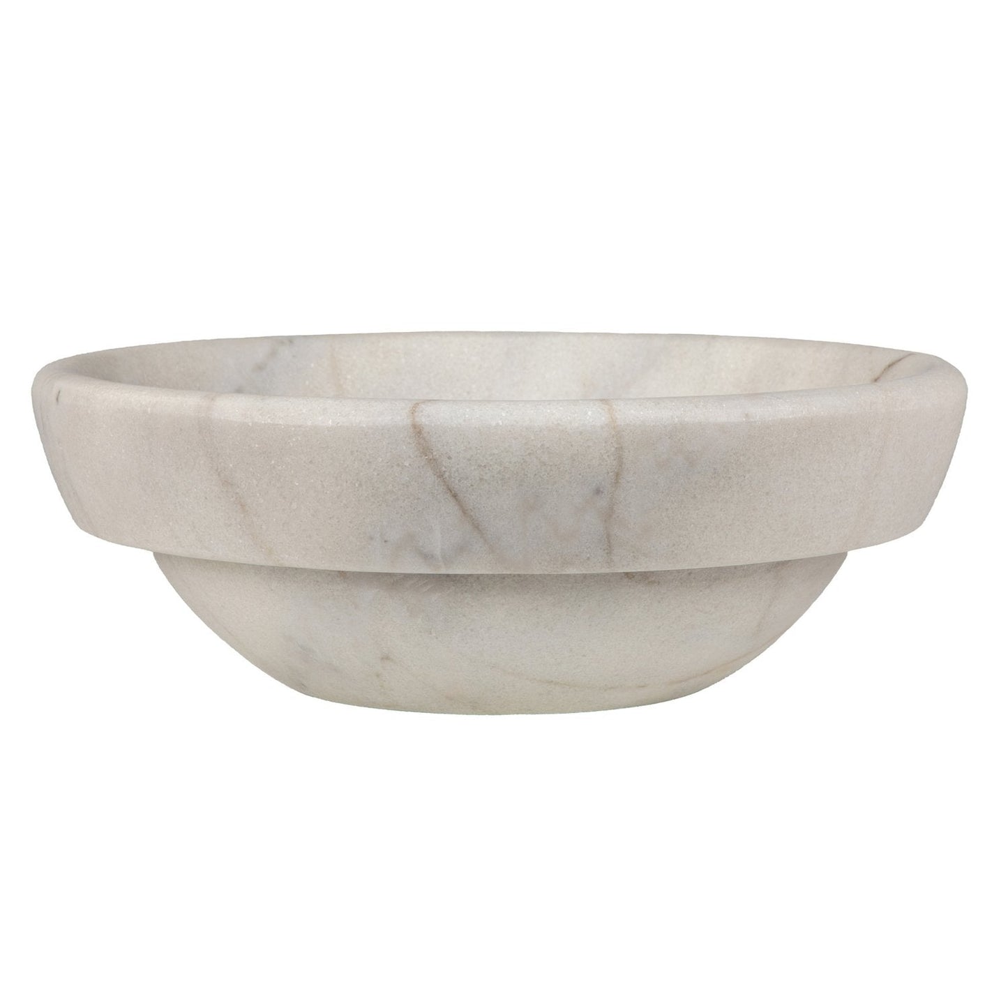 Eden Bath Echo Bowl Shaped Vessel Sink - Honed White Marble