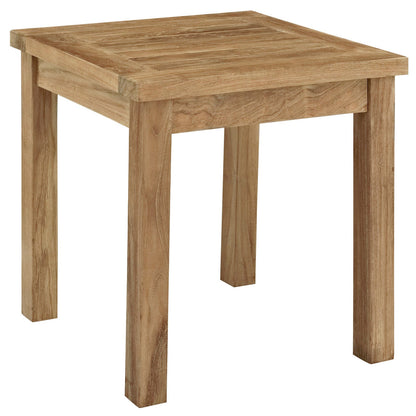 Modway Furniture Marina 3 Piece Outdoor Patio Teak Set – EEI-1487-NAT-GRY-SET