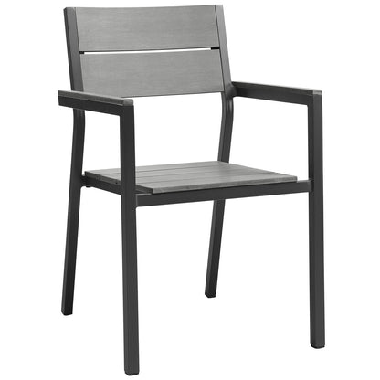 Modway Furniture Maine 7 Piece Outdoor Patio Dining Set - EEI-1749-BRN-GRY-SET
