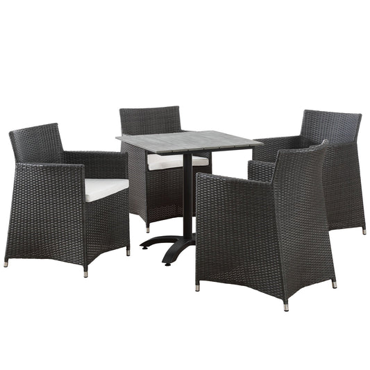 Modway Furniture Junction 5 Piece Outdoor Patio Dining Set - EEI-1760-GRY-WHI-SET