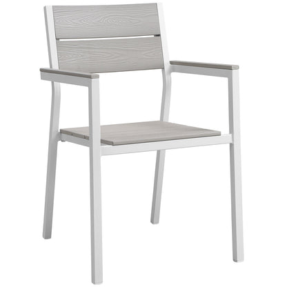 Modway Furniture Maine 5 Piece Outdoor Patio Dining Set - EEI-1761-WHI-LGR-SET