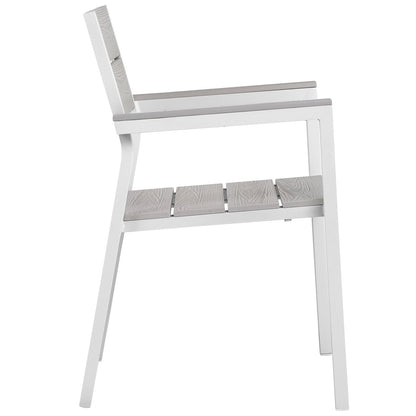 Modway Furniture Maine 5 Piece Outdoor Patio Dining Set - EEI-1761-WHI-LGR-SET