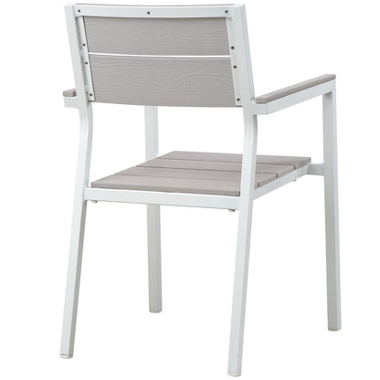 Modway Furniture Maine 5 Piece Outdoor Patio Dining Set - EEI-1761-WHI-LGR-SET