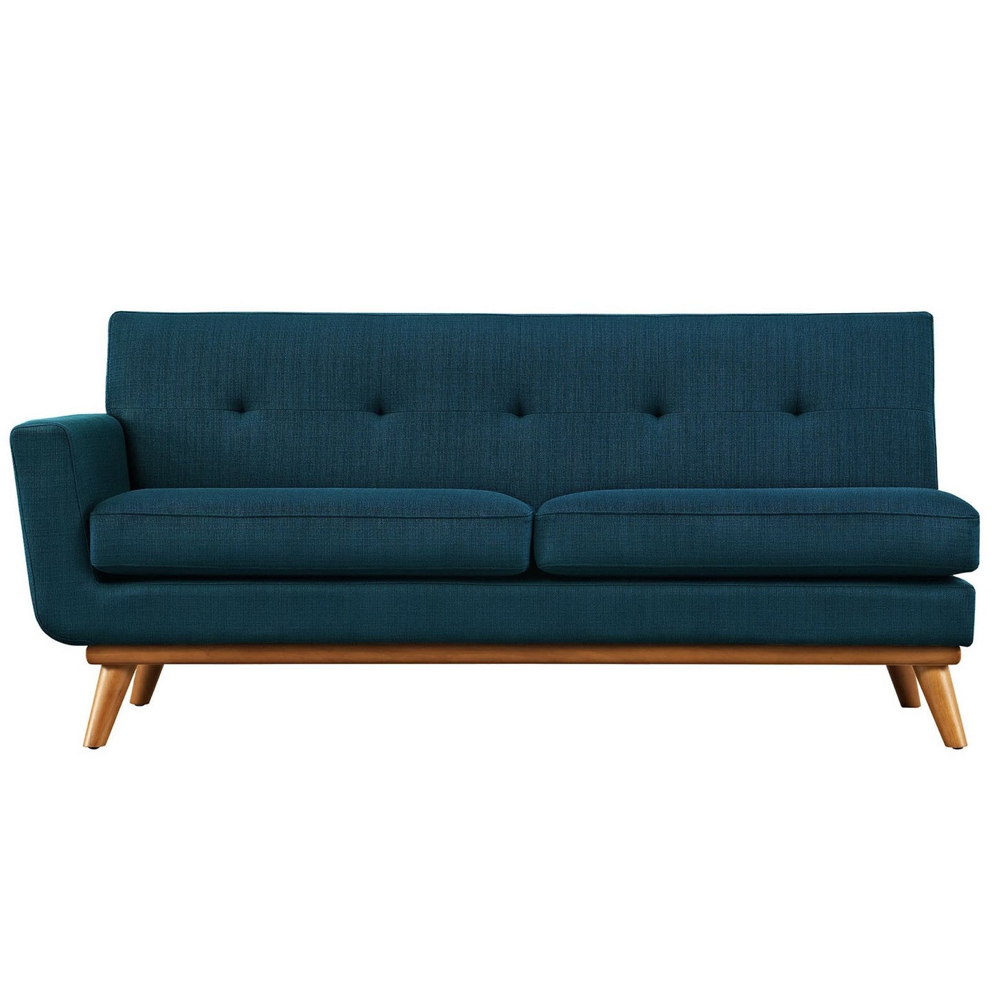Modway Furniture Engage Left-Arm Upholstered Fabric Loveseat - Stylish Curved Design with Plush Cushions & Tufted Detail - EEI-1795-AZU