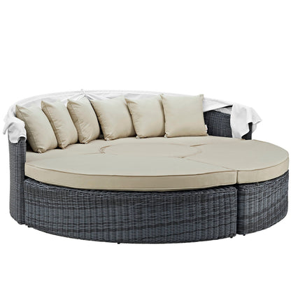 Modway Furniture Summon Canopy Outdoor Patio Sunbrella Daybed by Modway - EEI-1997-GRY-NAV-SET