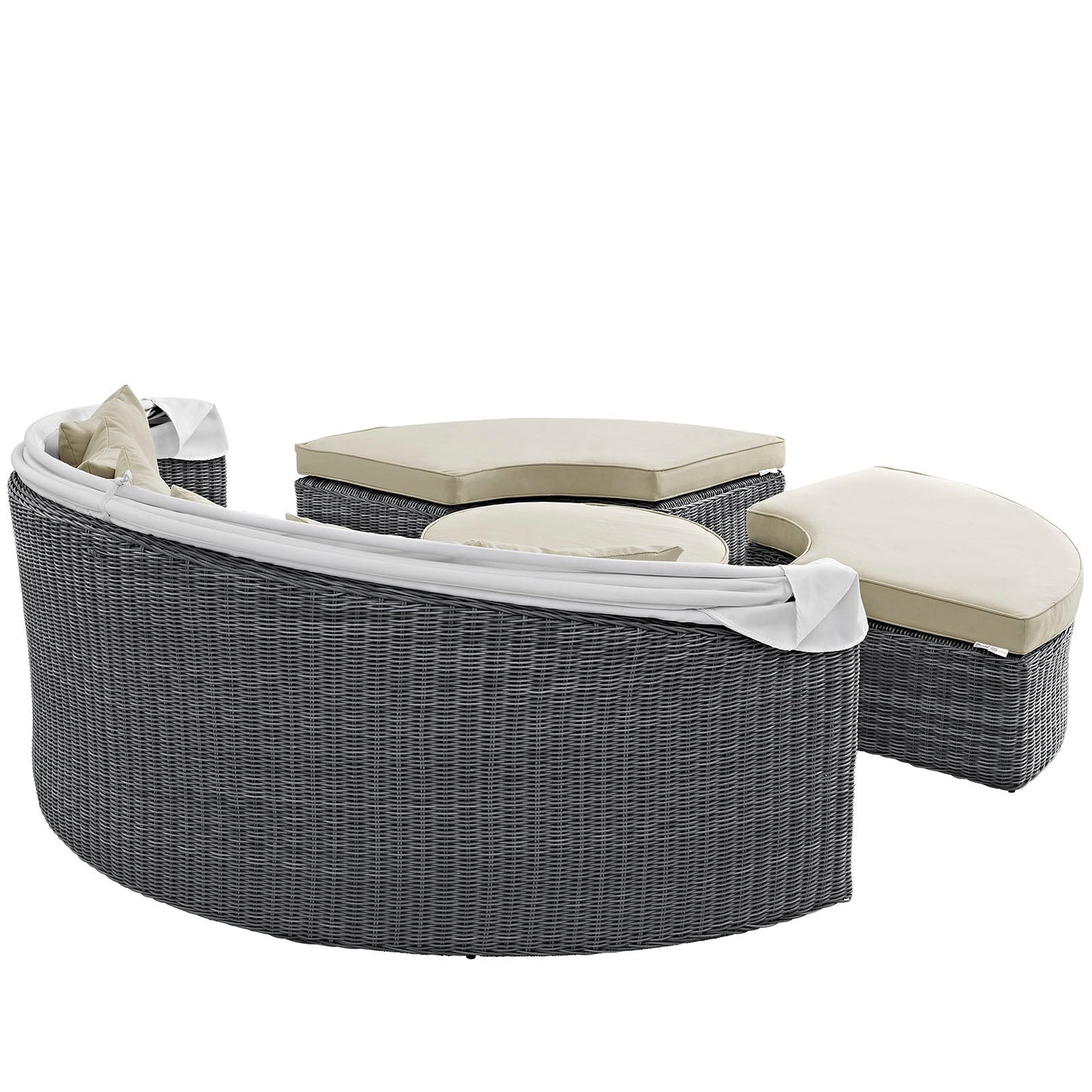 Modway Furniture Summon Canopy Outdoor Patio Sunbrella Daybed by Modway - EEI-1997-GRY-NAV-SET