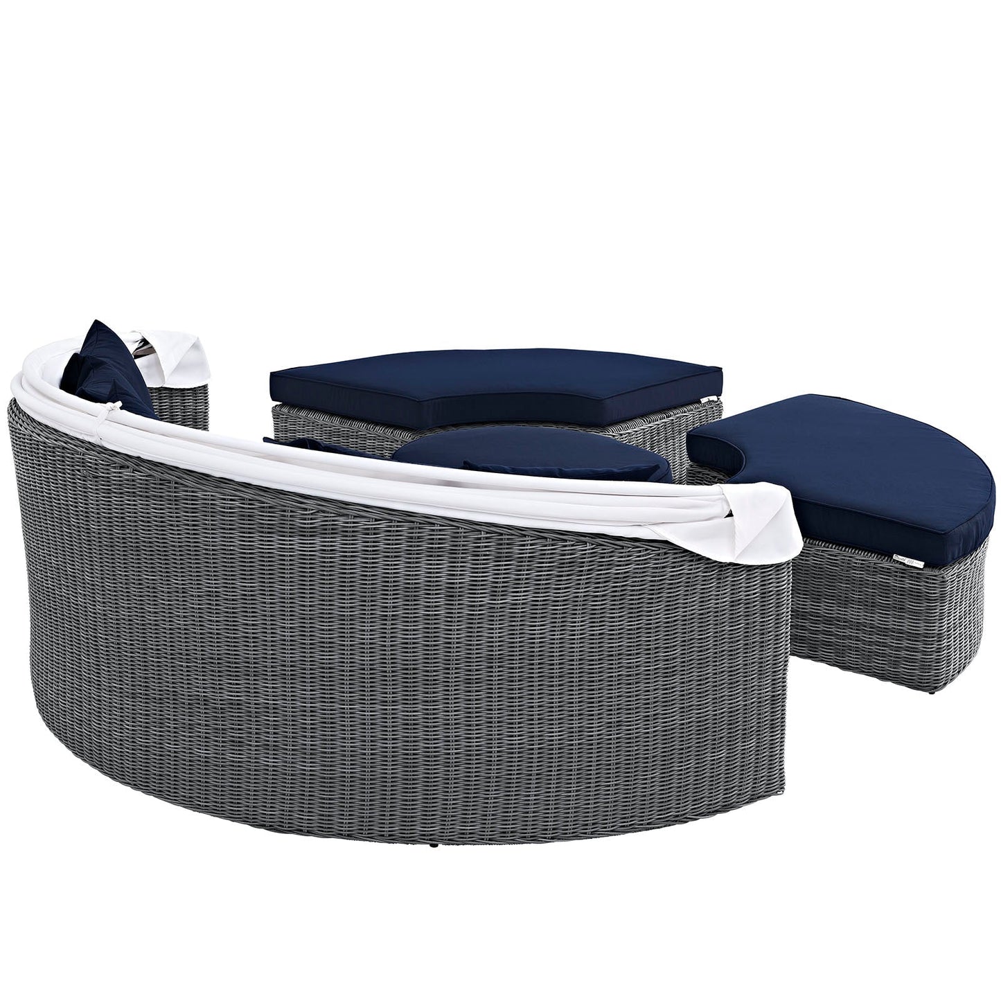 Modway Furniture Summon Canopy Outdoor Patio Sunbrella Daybed by Modway - EEI-1997-GRY-NAV-SET