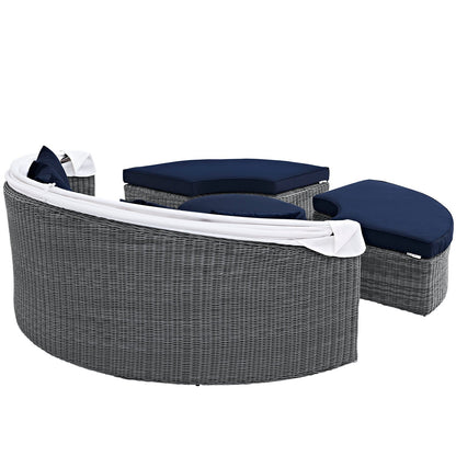Modway Furniture Summon Canopy Outdoor Patio Sunbrella Daybed by Modway - EEI-1997-GRY-NAV-SET