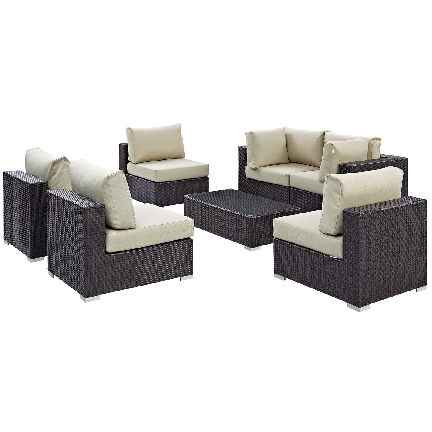 Modway Furniture Convene 7 Piece Outdoor Patio Sectional Set by Modway – EEI-2164-EXP-BEI-SET