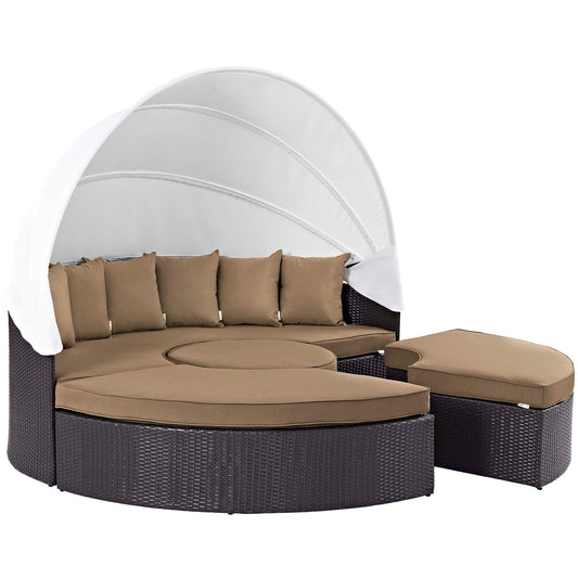 Modway Furniture Convene Wicker Rattan Outdoor Patio Canopy Sectional Daybed by Modway - EEI-2173-EXP-MOC-SET