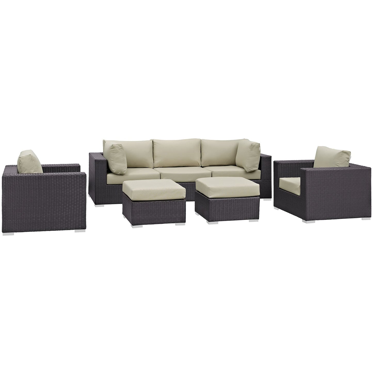 Modway Furniture Convene 7 Piece Outdoor Patio Sectional Set by Modway – EEI-2200-EXP-BEI-SET