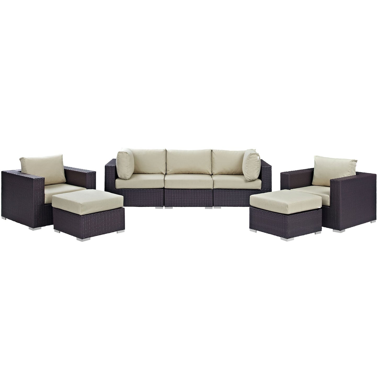 Modway Furniture Convene 7 Piece Outdoor Patio Sectional Set by Modway – EEI-2200-EXP-BEI-SET