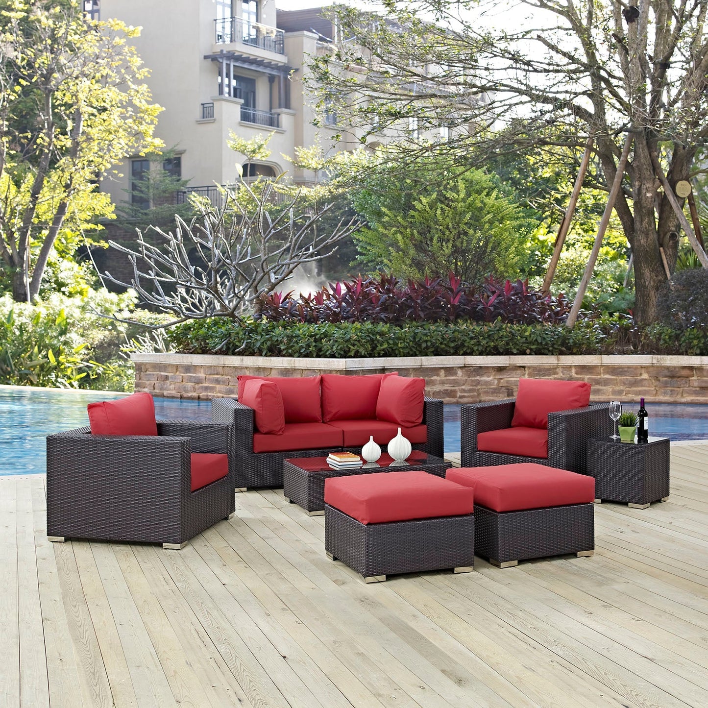 Modway Furniture Convene 8 Piece Outdoor Patio Sectional Set by Modway – EEI-2206-EXP-BEI-SET