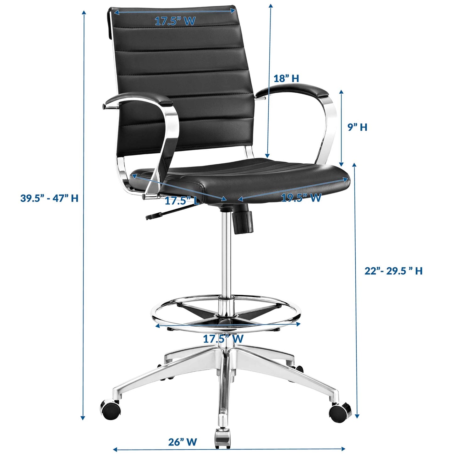 Modway Furniture Jive Drafting Chair - EEI-2236-BLK